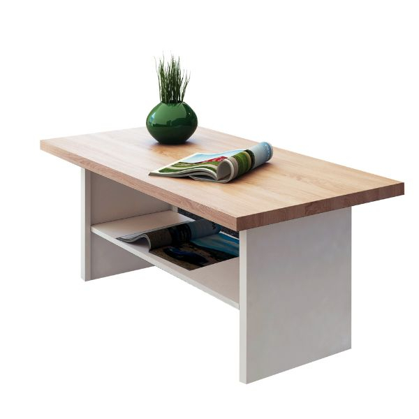 Colectia TOP MIX - Masuta de cafea TOP MIX, cu raft, alb, 115x55x48 cm