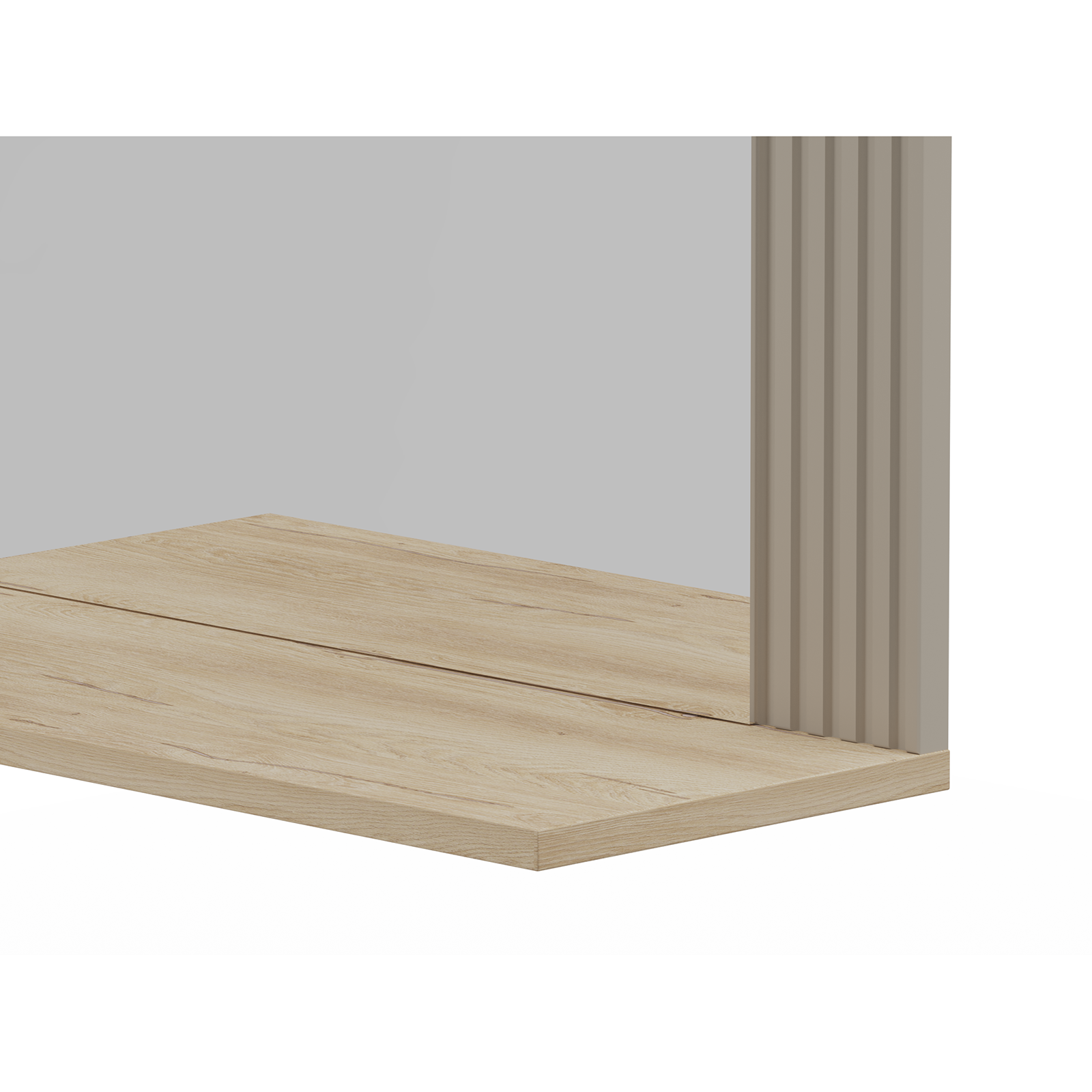 Decorațiuni - Oglinda DOMINICA, taupe + stejar silverjack, 65x26x83,5 cm