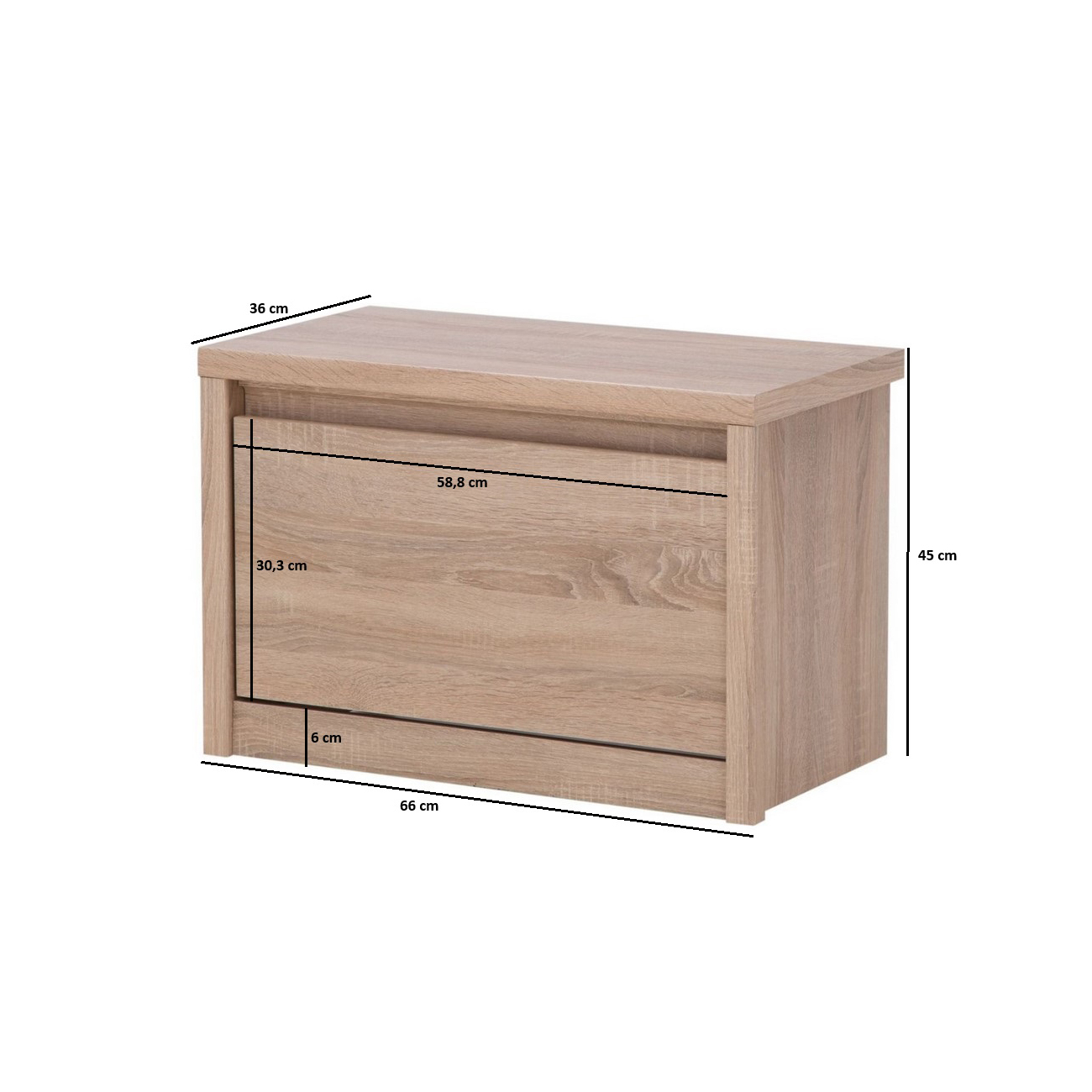 Pantofare - 2 x Pantofar NORTON, stejar sonoma, 66x36x45 cm