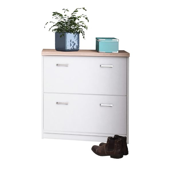 Colectia TOP MIX - Pantofar TOP MIX, 2 uși tip clapetă, alb, 80x27x85 cm