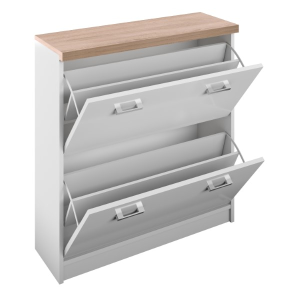 Colectia TOP MIX - Pantofar TOP MIX, 2 uși tip clapetă, alb, 80x27x85 cm