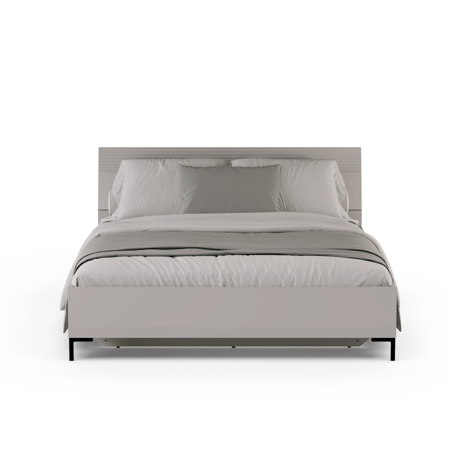 Paturi - Pat DOMINICA 160x200 cm, cu somiera rabatabila si spatiu depozitare, taupe + stejar silverjack, 165x214,7x87,1 cm