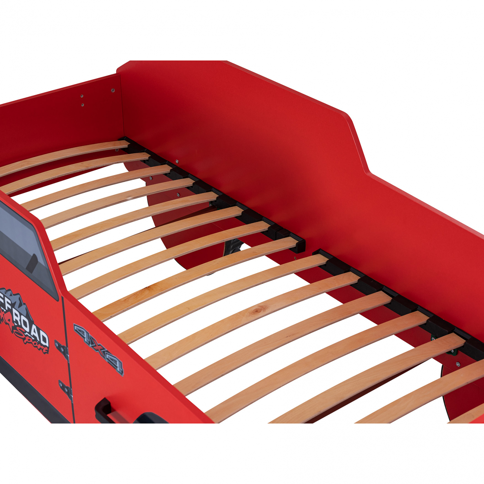 Paturi Copii Masini - Pat pentru copii masina ECO JEEP, rosu, 90x190 cm