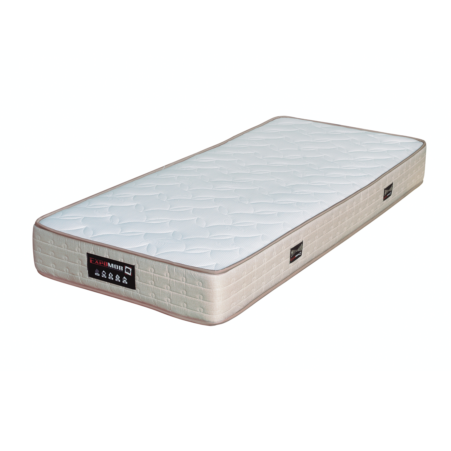 Saltele Superortopedice - Saltea NORA cu arcuri, 120x200 cm, H 22 cm, bej + alb