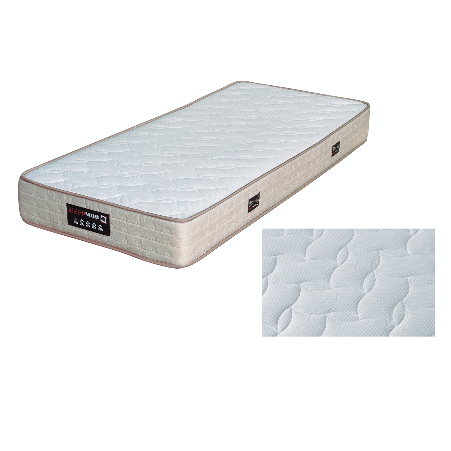 Saltele Superortopedice - Saltea NORA cu arcuri, 120x200 cm, H 22 cm, bej + alb