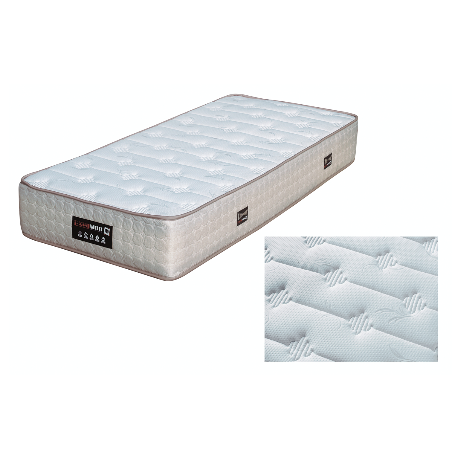 Saltele - Saltea RUBY cu arcuri, 120x200 cm, H 27 cm, bej + alb