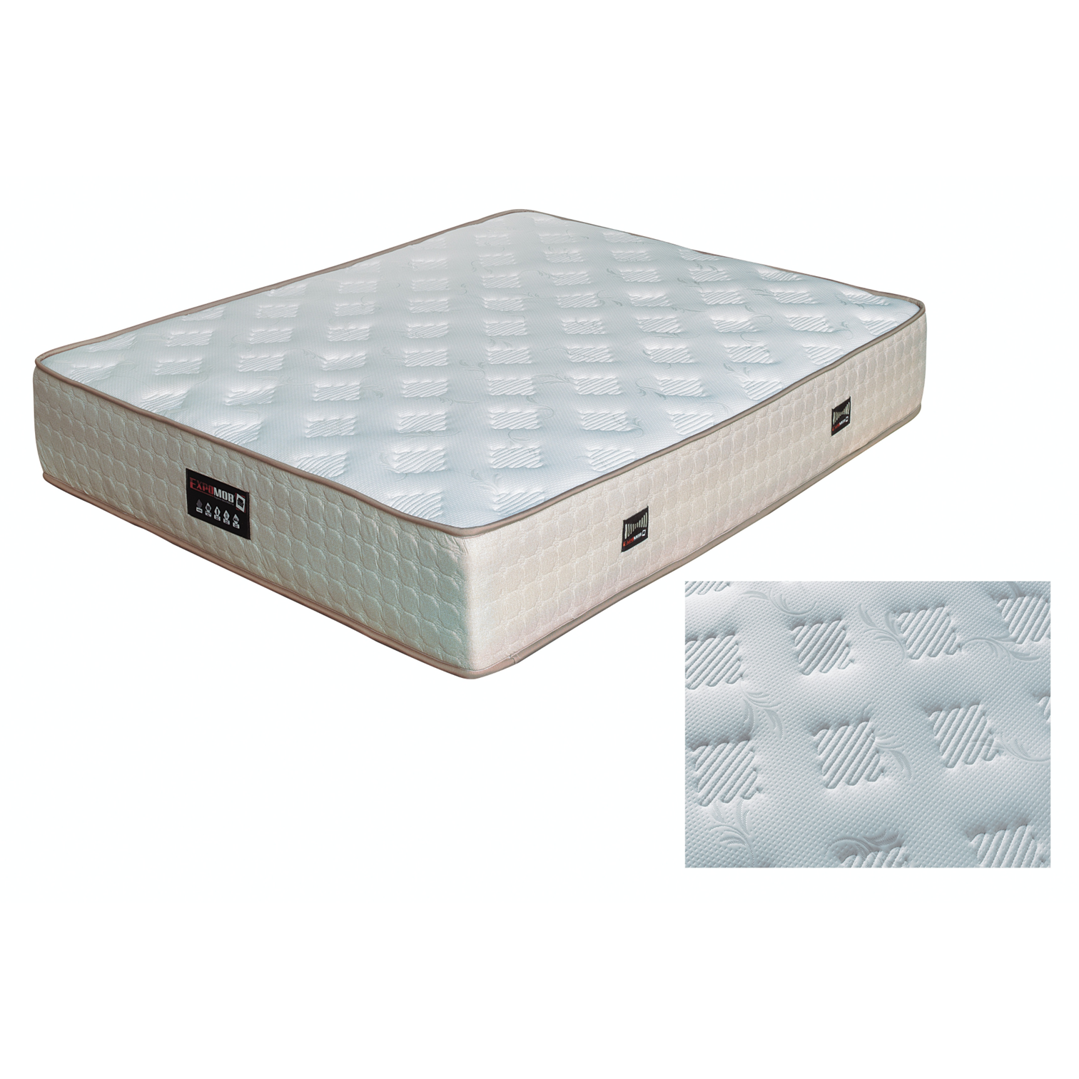 Saltele Superortopedice - Saltea RUBY cu arcuri, 160x200 cm, H 27 cm, bej + alb