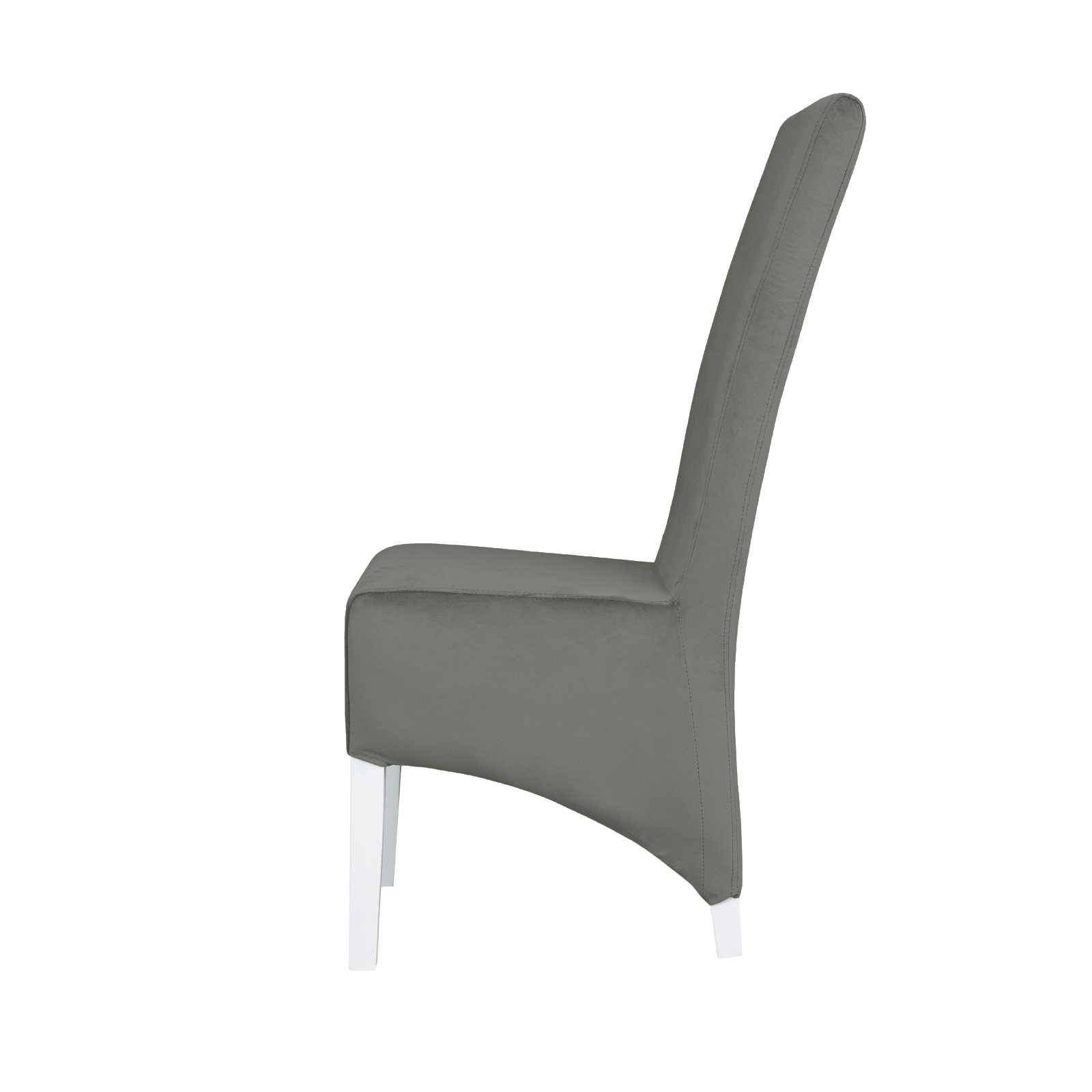 Scaune Bucatarie - Scaun living VANESSA, picioare lemn alb, stofa, 47x60x110 cm