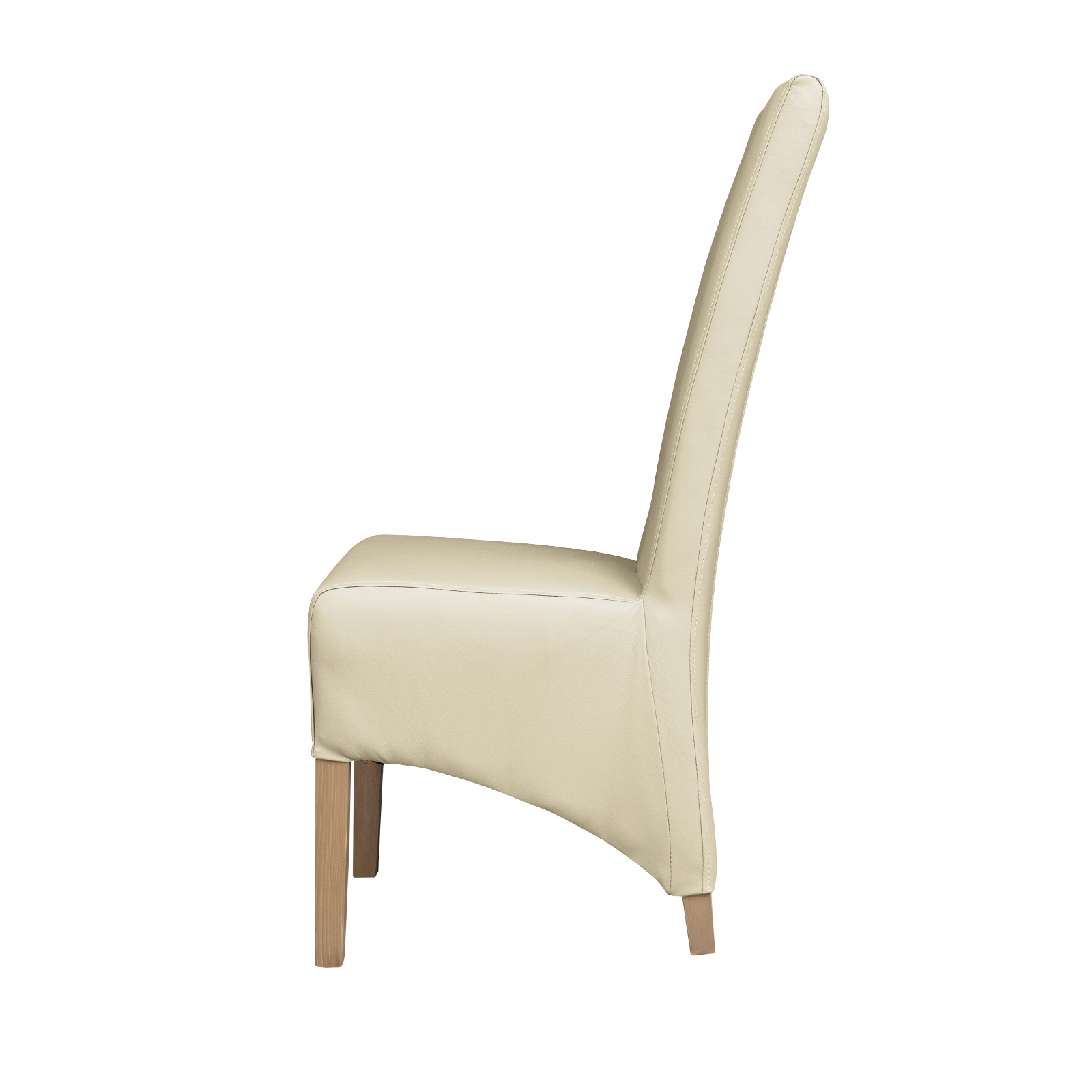 Scaune Bucatarie - Scaun living VANESSA, picioare lemn natur, piele ecologica, 47x60x110 cm