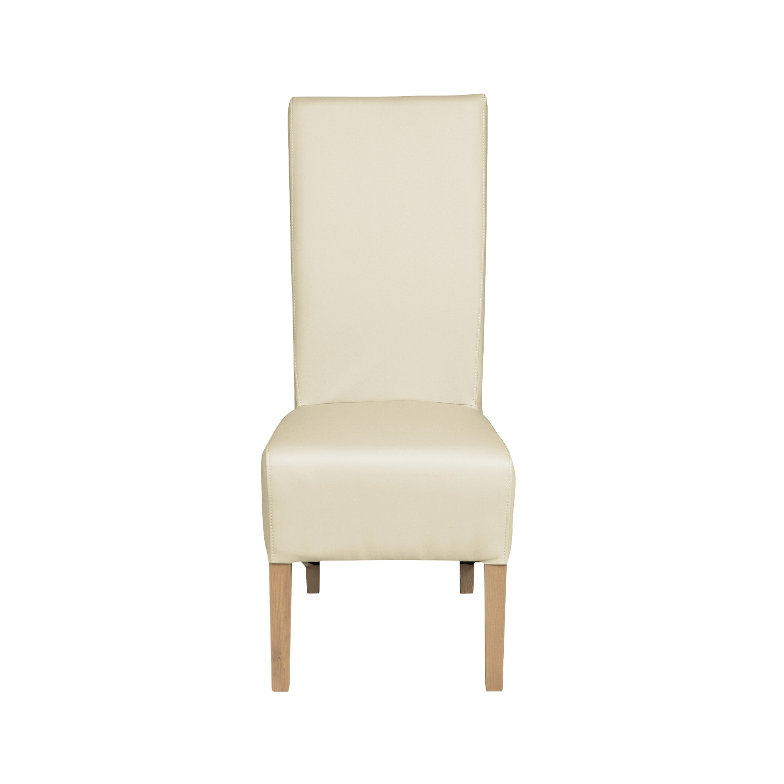 Scaune Bucatarie - Scaun living VANESSA, picioare lemn natur, piele ecologica, 47x60x110 cm