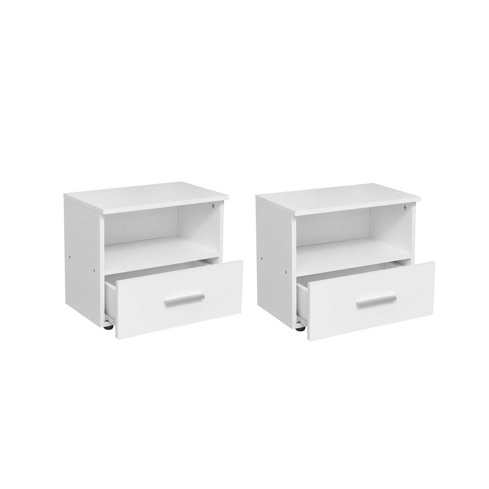 Noptiere - Set 2 Noptiere ALMA, 1 sertar, alb, 50x30x42 cm