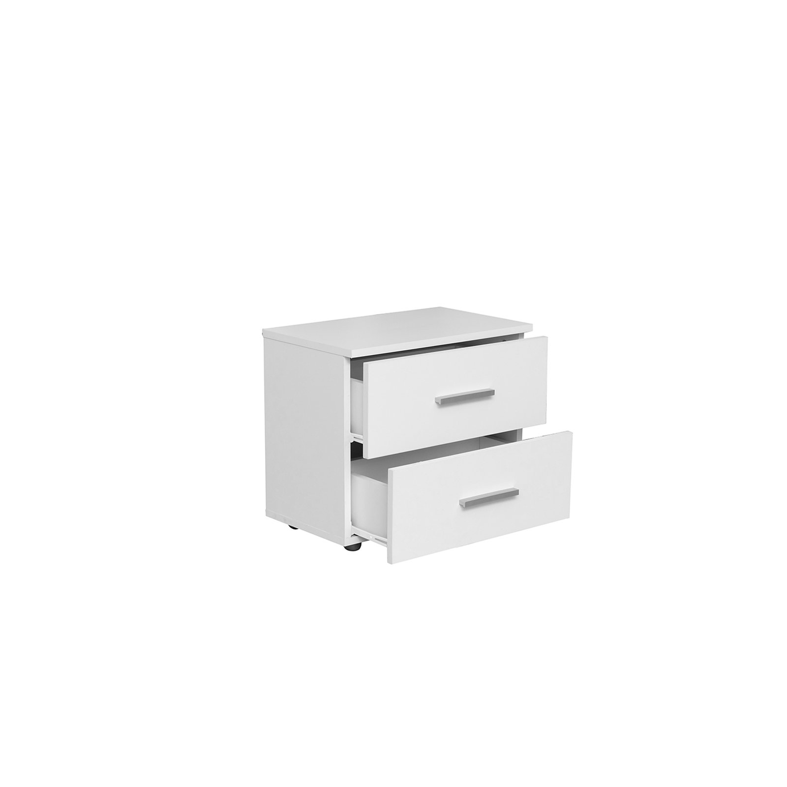 Noptiere - Set 2 Noptiere ALMA, 2 sertare, alb, 50x30x42 cm