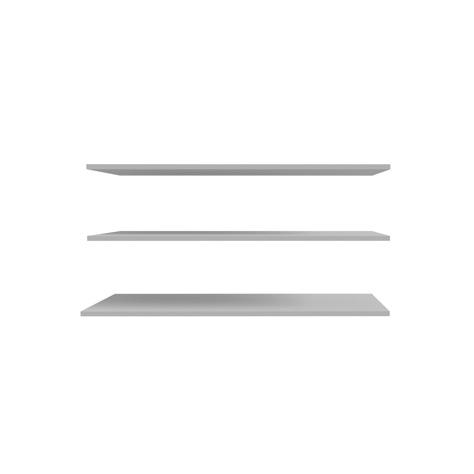 Componente birou - Set 3 polite HANA, gri, 88x1,5x50 cm