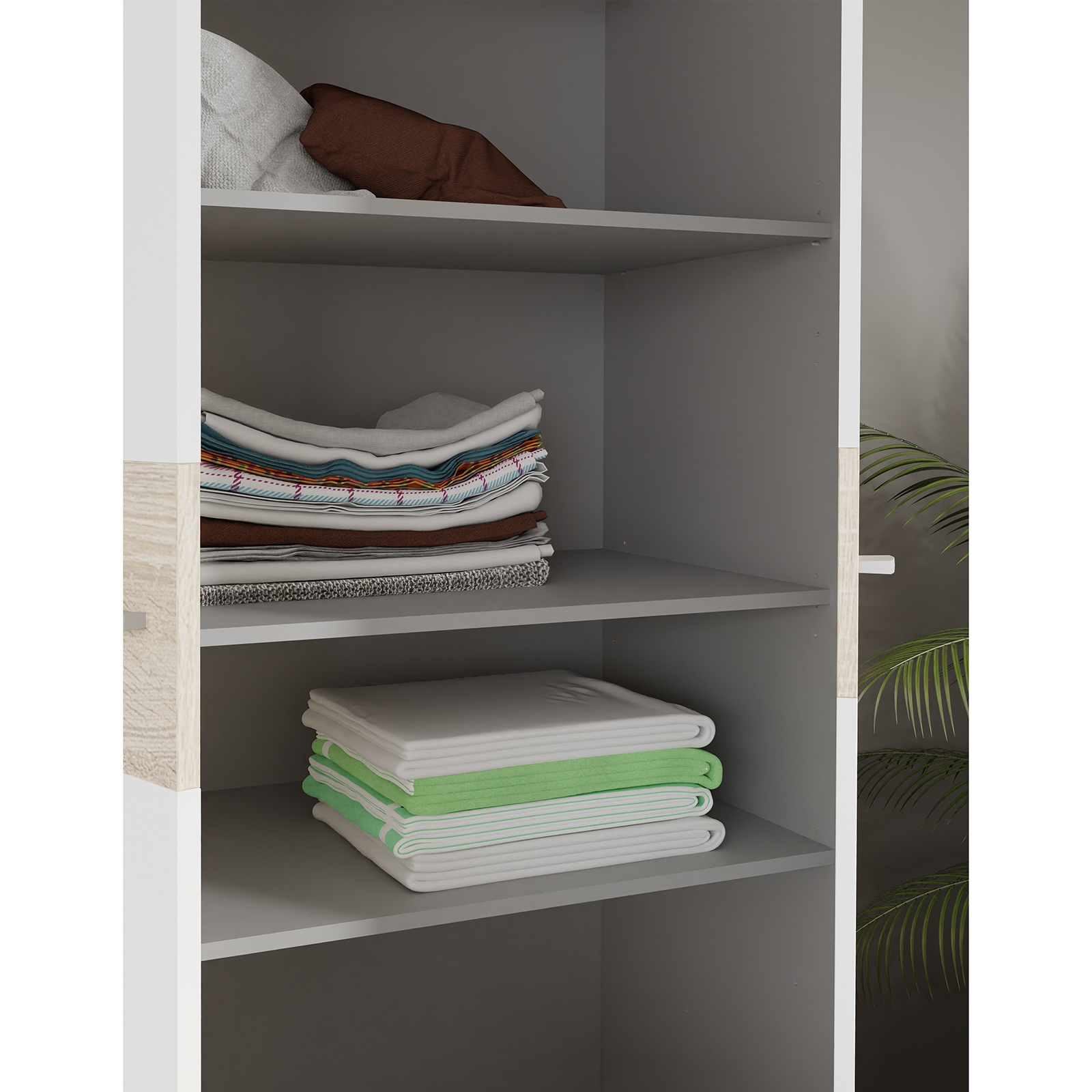 Componente birou - Set 3 polite HANA, gri, 88x1,5x50 cm