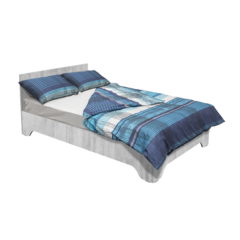 Dormitoare - Set dormitor ALMA, 4 piese, pat 120x200 cm, dulap 2 usi, 2 noptiere, pin antichizat