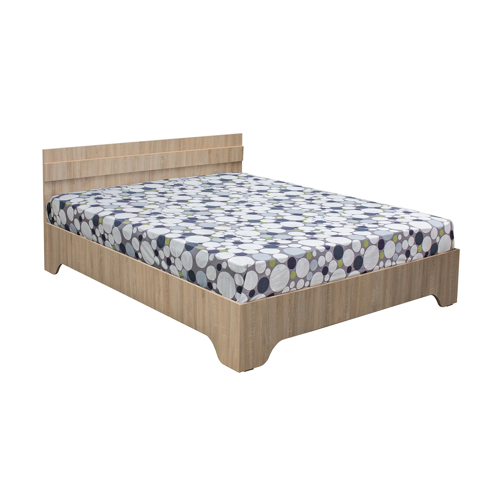 Dormitoare - Set dormitor ALMA, 5 piese, pat 180x200 cm, dulap 4 usi, comoda, 2 noptiere, sonoma