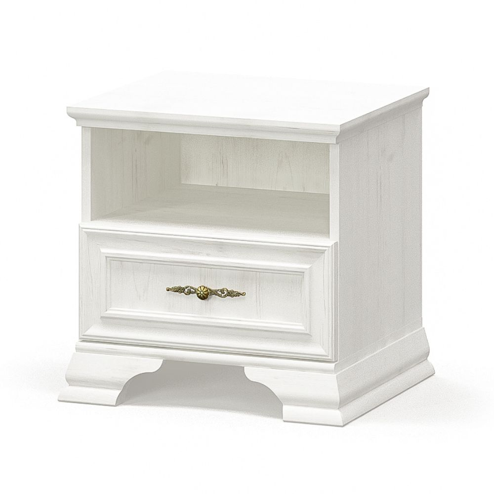 Dormitoare Clasice - Set dormitor IRYS, 8 piese, pat 160x200 cm, dulap 5 usi, comoda, 2 noptiere, oglinda, 2 rafturi suspendate, pin anderson