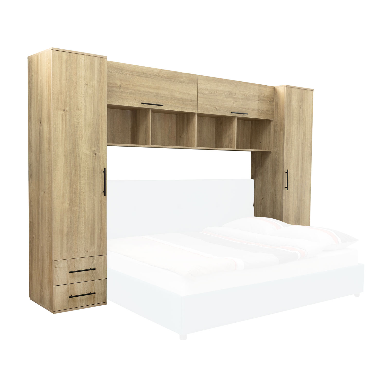 Camere de tineret - Set dormitor tineret YASMIN M2, 3 corpuri, 298x50x200 cm - ExpoMob