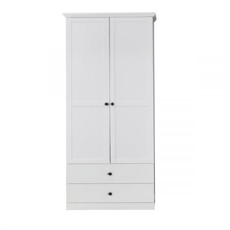 Holuri - Set hol BRANDSON, 3 piese, dulap 2 usi, comoda, cuier, alb, 162x41x199 cm