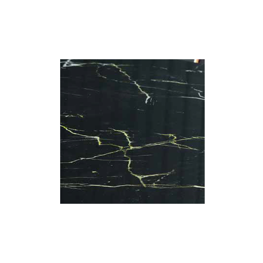 Mese Living - Set LION GOLD, masa extensibila cu 6 scaune, dreptunghiulara, marmura negru + auriu + negru, 130/170x80x75 cm