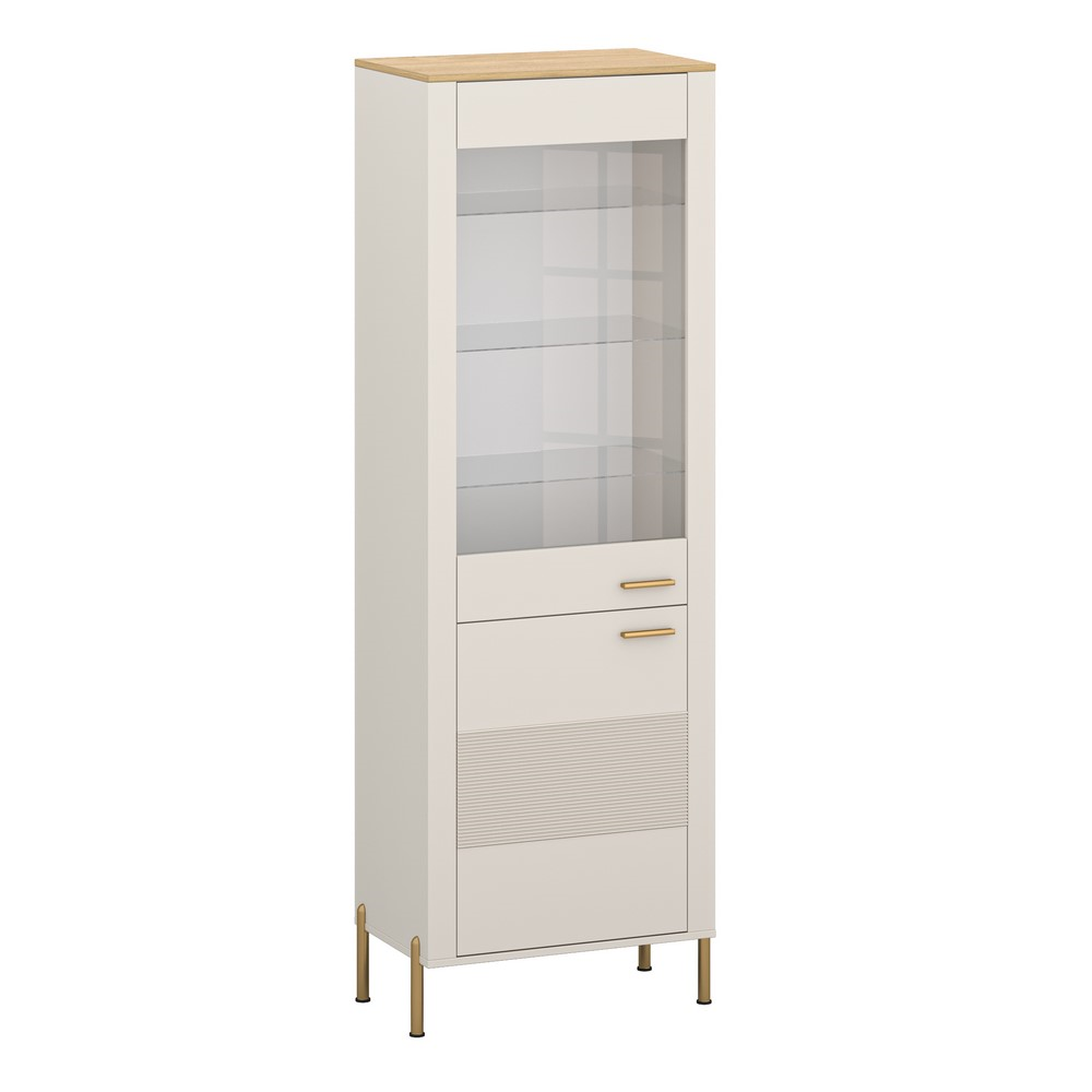 Colectia RUBEN - Set Living RUBEN, 3 piese, comoda TV, 2 vitrine, casmir + stejar piatra, 360x50x153 cm