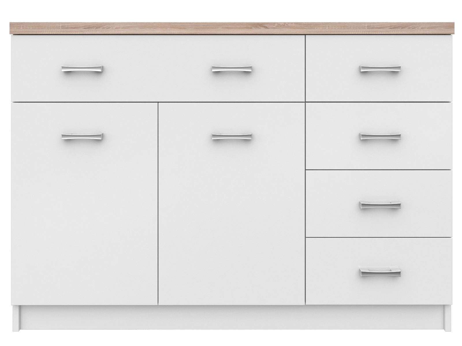 Livinguri - Set Living TOP MIX, 5 piese, 2 biblioteci, 2 comode, masuta de cafea, alb, 280x33x183 cm