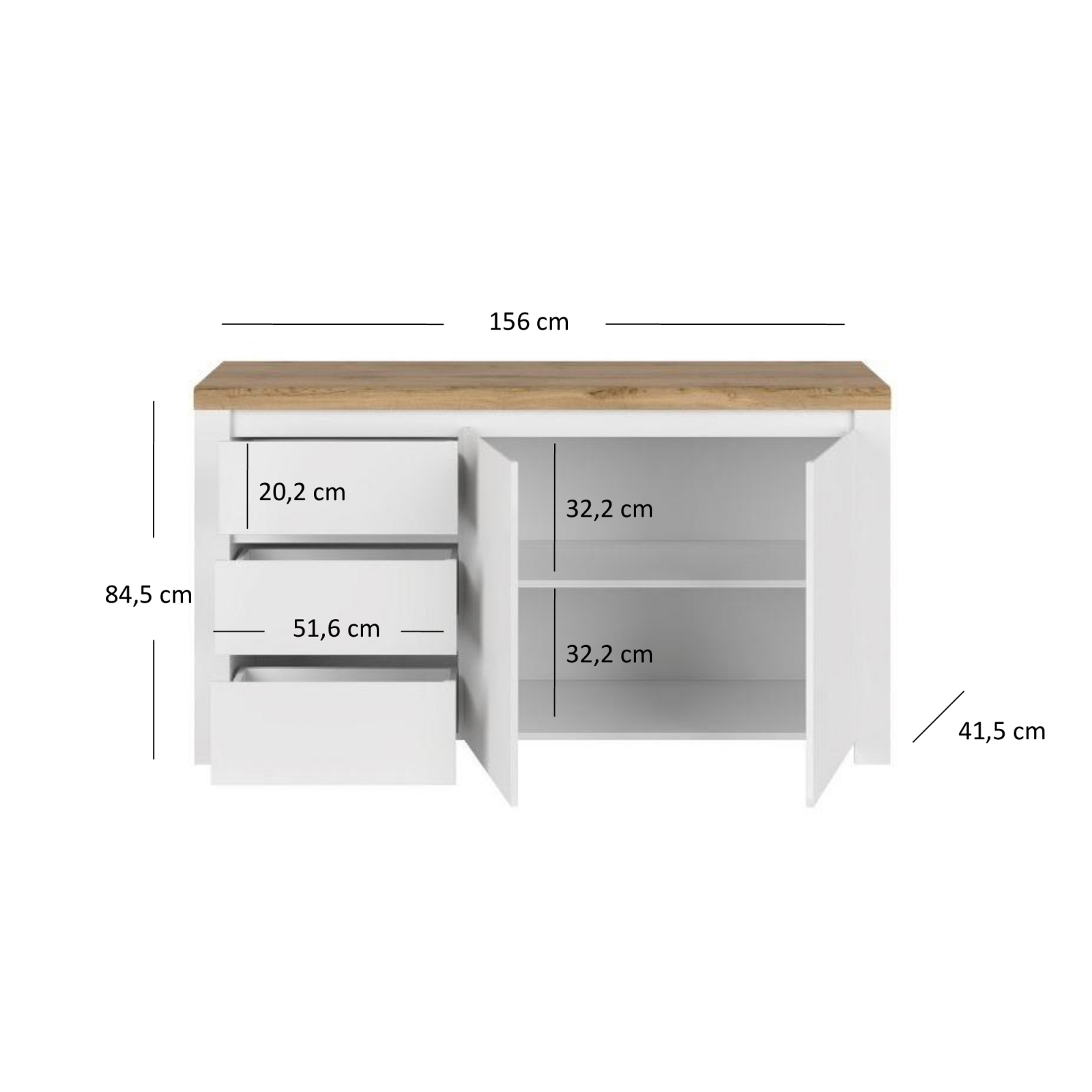 Livinguri - Set Living VIGO, 2 piese, comoda si vitrina, alb + stejar wotan