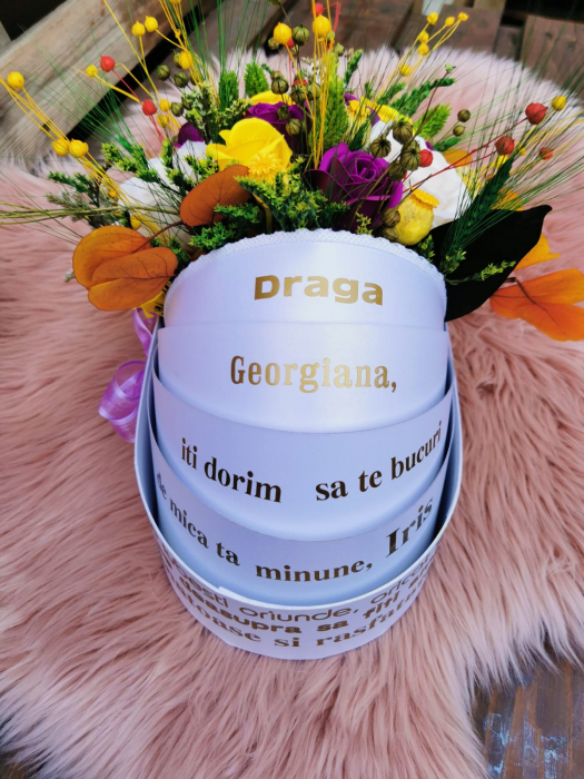 Landou alb cu flori de hârtie [8]