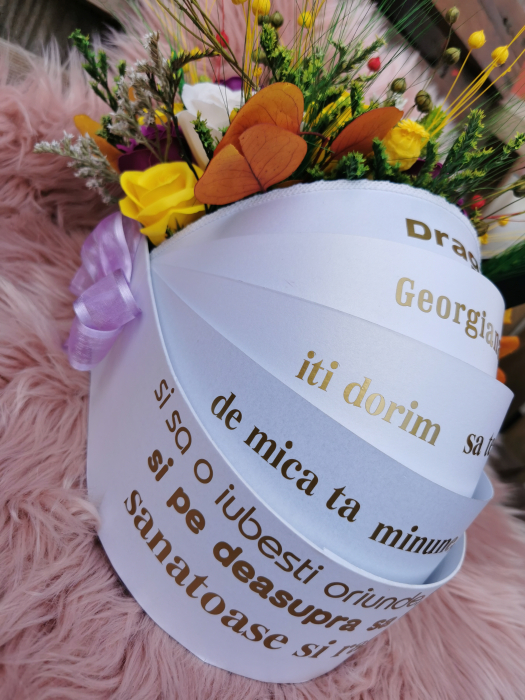 Landou alb cu flori de hârtie [3]