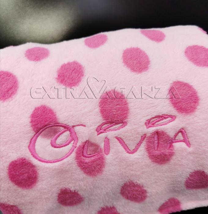 Pătură cocolino roz cu roz personalizată [2]