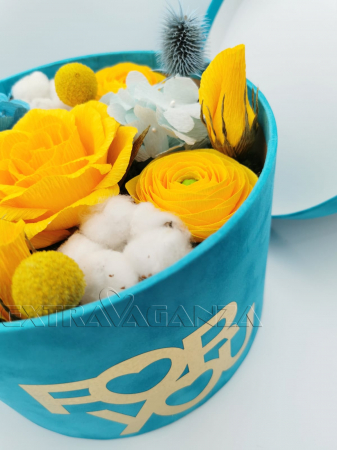 Cutii LUX - Cutie personalizata catifea Blue Caraibes