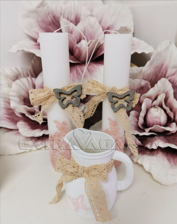 Lumânare botez butterfly vintage [1]