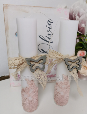 Lumânare botez butterfly vintage [2]