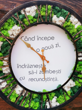 Aranjamente tematice - Ceas personalizat cu licheni EXT-L27