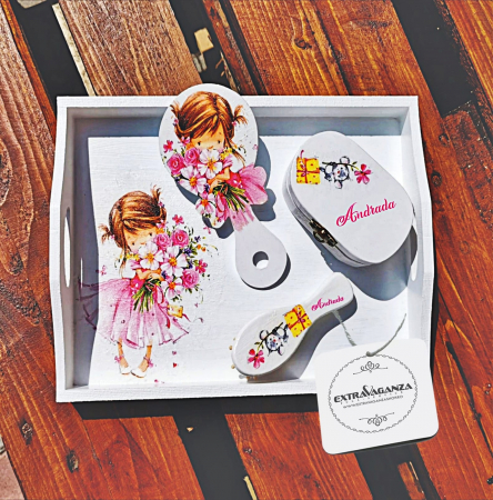 Accesorii botez - Set taiere moț Girly EXT-SM1
