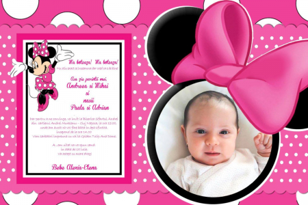 Invitații digitale botez - Invitație digitală Minnie
