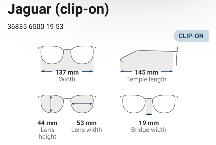 Jaguar 36835 6500 Rame Ochelari vedere cu ClipOn Polarizat [4]