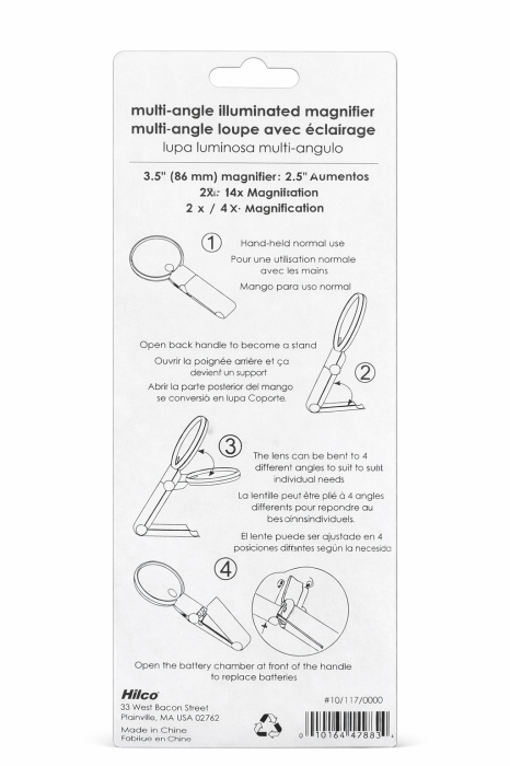 Lupa cu LED si Stativ - 2X/4X  Leader " Multi Angle illuminated Magnifier " [2]