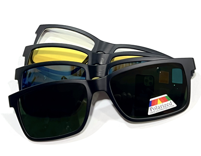 Rame Point 6156 91 cu clipOn polarizat și clipOn Night vision  Rame Ochelari de Vedere din titan [3]