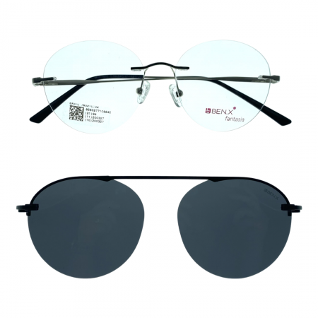 Unisex - Rame ochelari vedere Ben.X 7602 C05 Clip-On Polarizat