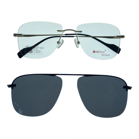 Unisex - Rame ochelari vedere BEN.X 7603 C02 Clip-On Polarizat