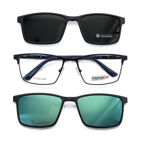 Titan - Rame Mondoo 0669 03 Titanium cu 2 clipOns polarizate Rame Ochelari de Vedere din titan