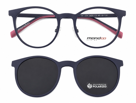 Rame Ochelari Vedere - Rame Mondoo kids 0666 C2  cu ClipOn polarizat si Brate flexibile 180*