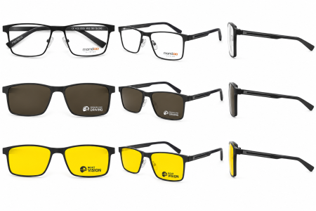 Rame Ochelari Vedere - Rame Ochelari vedere Mondo 0555 M03 cu 2 Clip Ons Polarizate