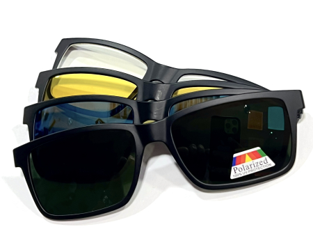 Rame Point 6156 91 cu clipOn polarizat și clipOn Night vision  Rame Ochelari de Vedere din titan [2]