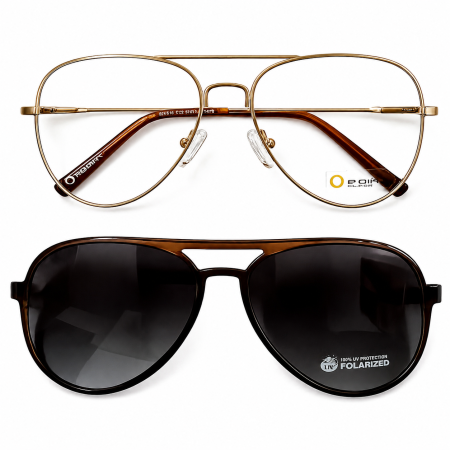 Rame Ochelari Vedere - Rame Point 6164 C2 cu ClipOn polarizat  Rame Ochelari Aviator de Vedere