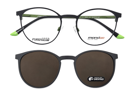Rame Ochelari Vedere - Rame Titan  Mondoo 0643 C1 cu ClipOn polarizat Rame Ochelari de Vedere