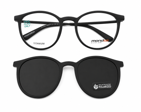 Rame Ochelari Vedere - Rame Titan  Mondoo 086001 C1 cu ClipOn polarizat Rame Ochelari de Vedere
