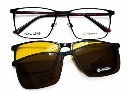Rame Clip-On - Rame Titan  Mondoo 6151 C91 cu 2 ClipOn-uri polarizate  Rame Ochelari de Vedere