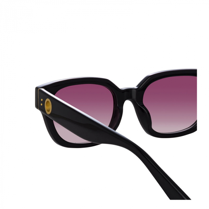 Linda Farrow Deni D-Frame in Black and Plum [3]